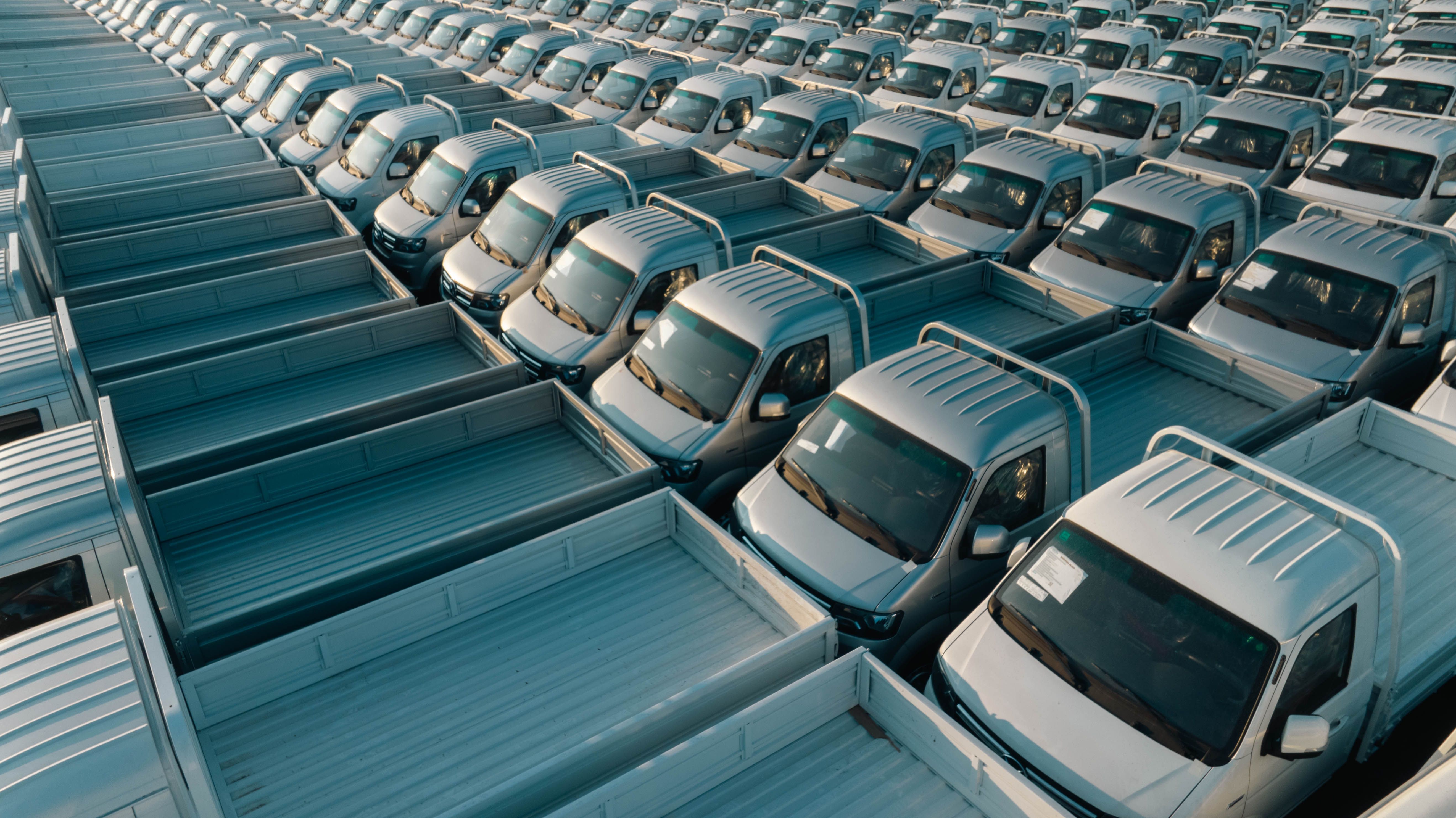 Fleet vehicles in parking lot