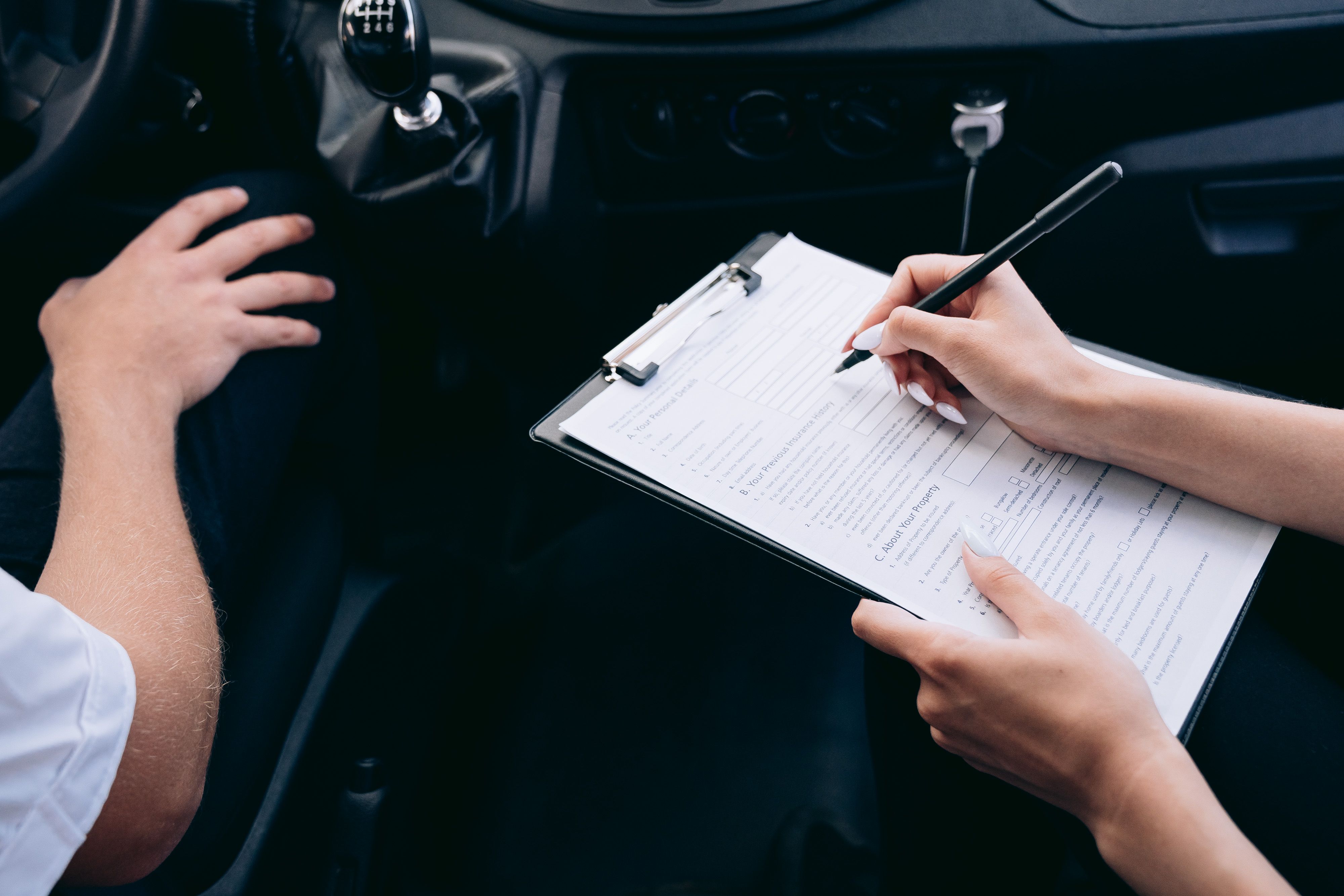 Car insurance claim paperwork