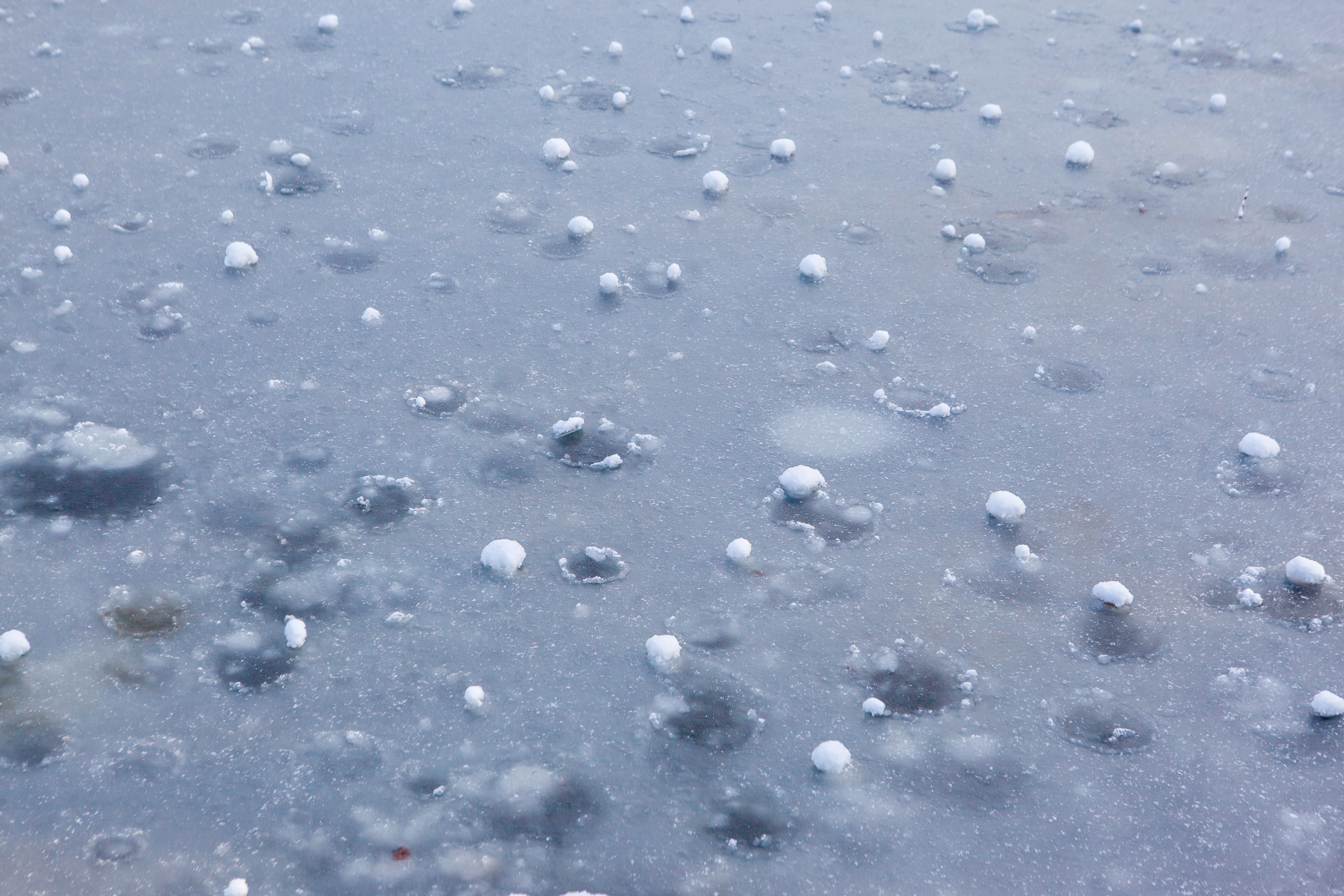 Hail damage on a car